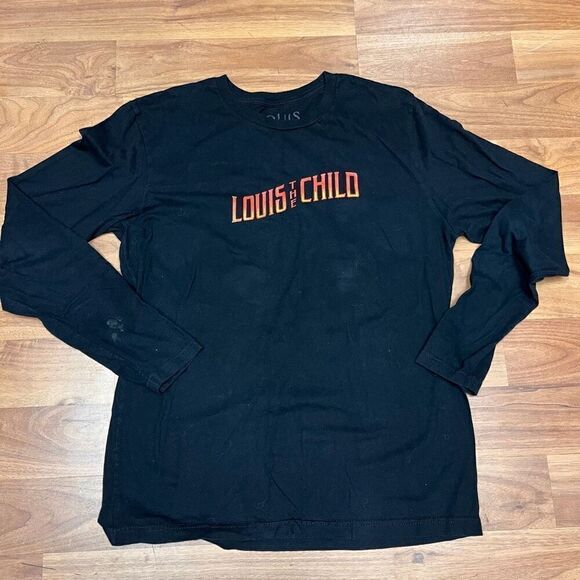 Louis The Child Mens Black Cotton Crew Neck Graphic Long Sleeve T-Shirt Large - Picture 3 of 7